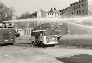 German police water cannon 'in full flow', Berlin