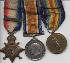 Group of three medals; 1914 Star with 'Mons' bar,