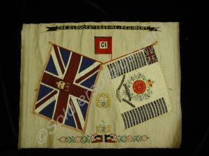 Silk embroidered colours of 2nd Battalion, The Glo