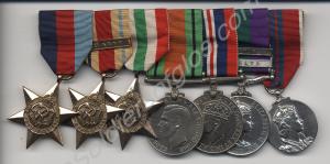 Group of seven medals; 1939-1945 Star, Africa Star