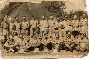 Group of soldiers in tropical kit. c. 1940.