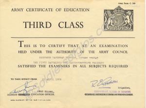 Third Class Certificate of Education. 22808602 Ban