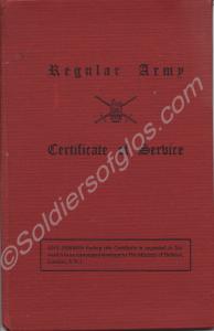 Red Book - Regular Army Certificate of Service.  2