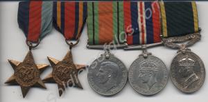 Group of five medals; 1939-1945 Star, Burma Star,