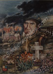 Photograph a painting of the grave of 5188331 Corp
