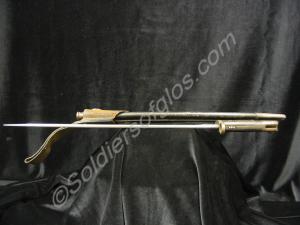 Bayonet, scabbard and sword frog. The bayonet is 1