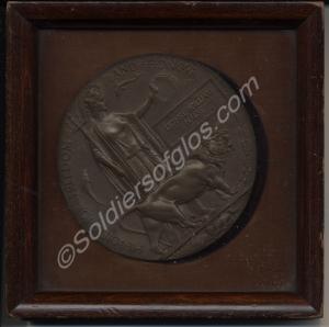 Bronze memorial plaque to Second Lieutenant Lionel