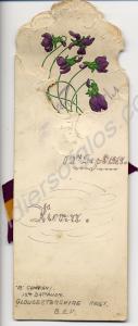 Hand-made menu card, 'A Dinner Behind the lines in