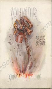 95 Infantry Brigade Christmas Card 1916, with inse