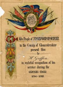 Scroll from 'The People of Frampton-on-Severn' to