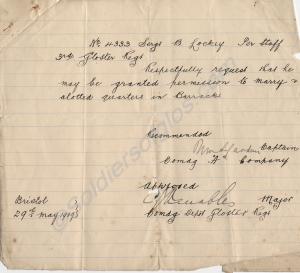 Request for permission to marry and married quarte
