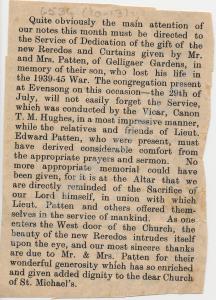 Newspaper cutting. Lieutenant Edmund William Patte