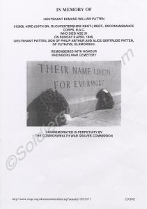 Print-out from the Commonwealth War Graves Commiss