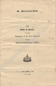 Order of Service pamphlet about the Dedication of