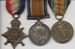 Group of three medals; 1914 Star, British War Meda