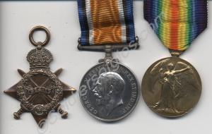 Group of three medals; 1914-1915 Star, British War