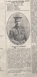 Photo-copy of news paper cutting 27th November 191