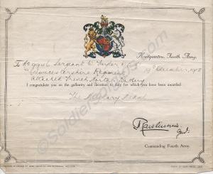 Congratulatory notification to 9946 Sgt William Ta