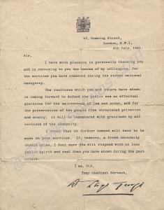 Letter from 10 Downing Street, relating to 9946 Se