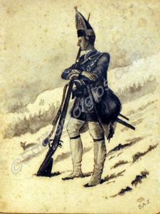 Grenadier, 28th Regiment, 1750. By Captain S.A. Ja