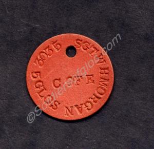 Identity Disc of 3035 Sergeant W.H. Morgan. 5th (T