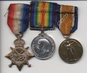 Group of three medals; 1914-15 Star, British War M