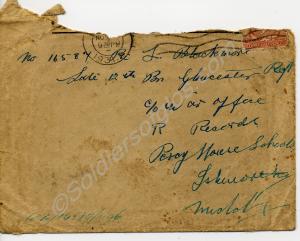 Envelope for card. 16587 Private Alfred Frank Blac