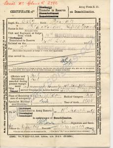 Certificate of transfer to Reserve (A.B.Z.21). 165