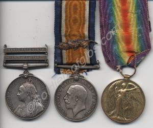 Group of three medals; Queen's South Africa Medal