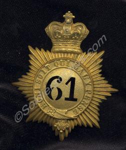 Shako plate, worn by the 61st South Gloucestershir