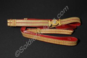 Officer's gold and crimson full dress waist belt a