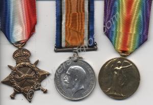 Group of three medals; 1914-1915 Star, (reproducti