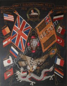 Large silk embroidery commemorating the service of