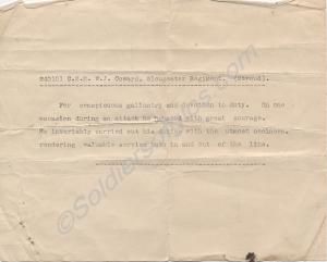 Citation for DCM. Awarded to 240101 Company Sergea