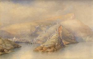 Watercolour depicting the Bay of Sebastopol by Cap