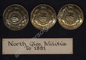 North Gloucestershire Militia buttons. Pre-1881.