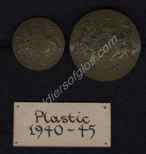 Plastic wartime buttons.  The Gloucestershire Regi