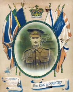 Roll of Honour portrait of 10818 Private Victor Wi