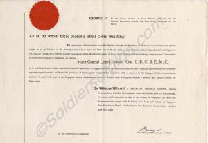 Appointment of Major General L.H. Cox to Executive