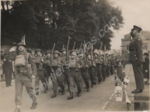 Major-General L. H. Cox.  Taking the salute, Winch