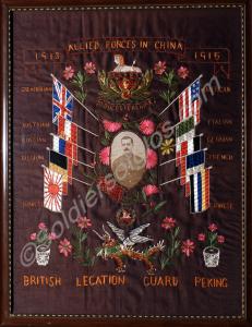 Framed embroidered Silk tapestry. 1913 Allied Forc
