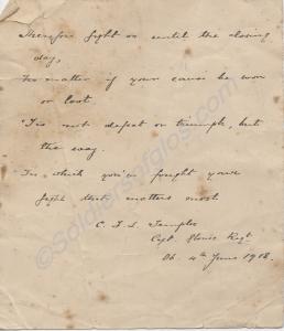 Poem or fragment from a poem written by Captain C.