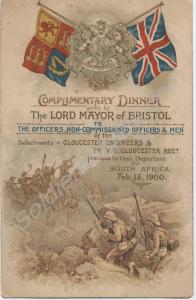 Dinner invitation to the men of the Gloucester Eng