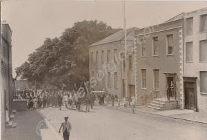 St Helena. Boer P.O.W.'s under escort marching thr