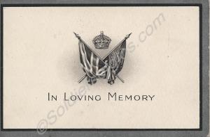 Remembrance card "In Loving Memory". 26030 Sergean
