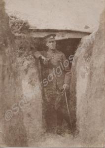 Sergeant of the Gloucestershire Regiment in a tren