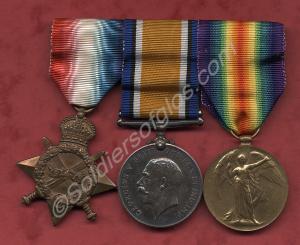 Group of three medals; 1914-15 Star, British War M