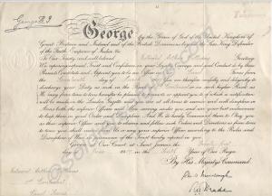 Commission scroll dated 21st June 1919 for Edward