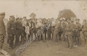 Group of soldiers posing at an impromptu boxing ma