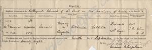 Baptism Certificate of James, son of 1376 Private